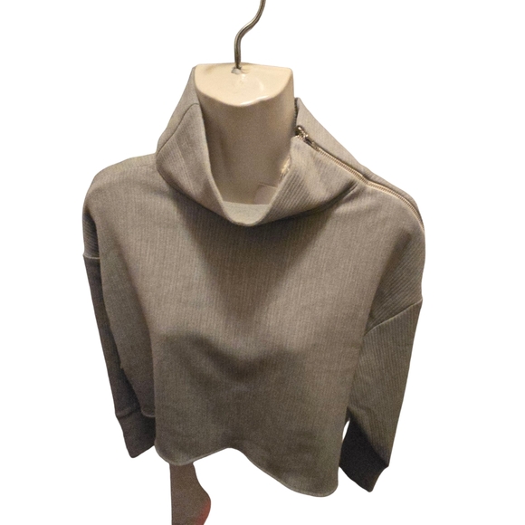 Zara Two-Tone Cowl Neck Sweater - Tan and Cream - Picture 5 of 6